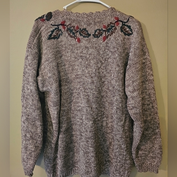 Vintage Christopher & Banks Floral Hand Embroidered V Neck Sweater - Picture 2 of 3